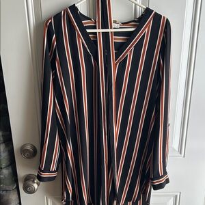 Striped Black and Orange dress Blouse